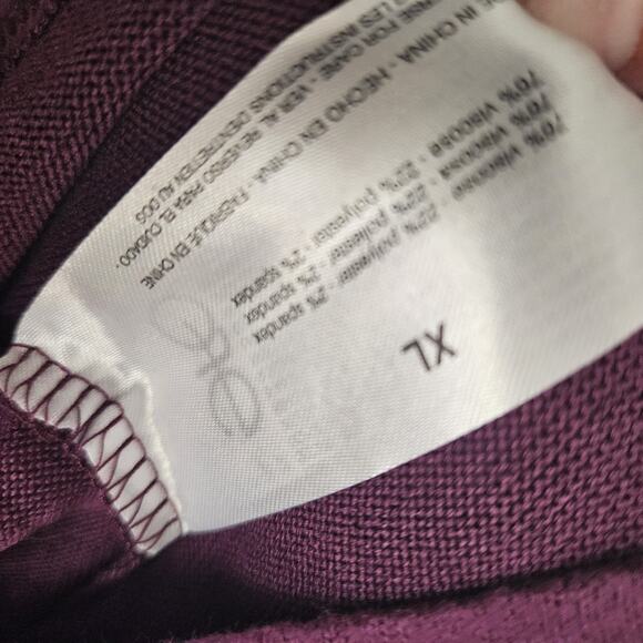 NWT Gloria Vanderbilt Rhinestone Hacci Top Long Sleeve Shirt Purple Women's XL - Picture 8 of 8